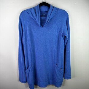 Womens mock neck blue athletic pullover‎ tunic size medium